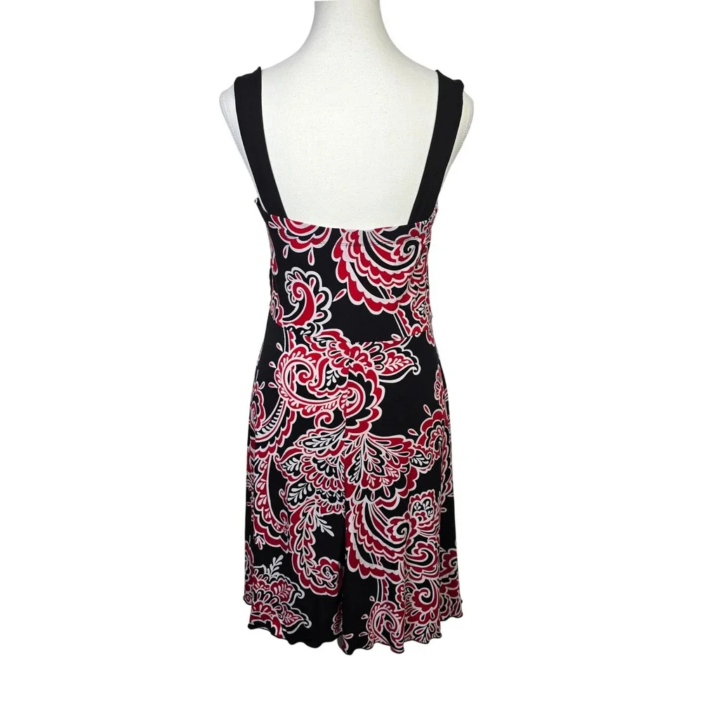 Speechless Women's Black Red Floral Print Sleeveless Knee Length‎ Dress Size L